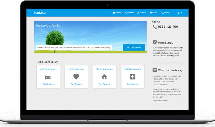 The home screen of the high-fidelity prototype